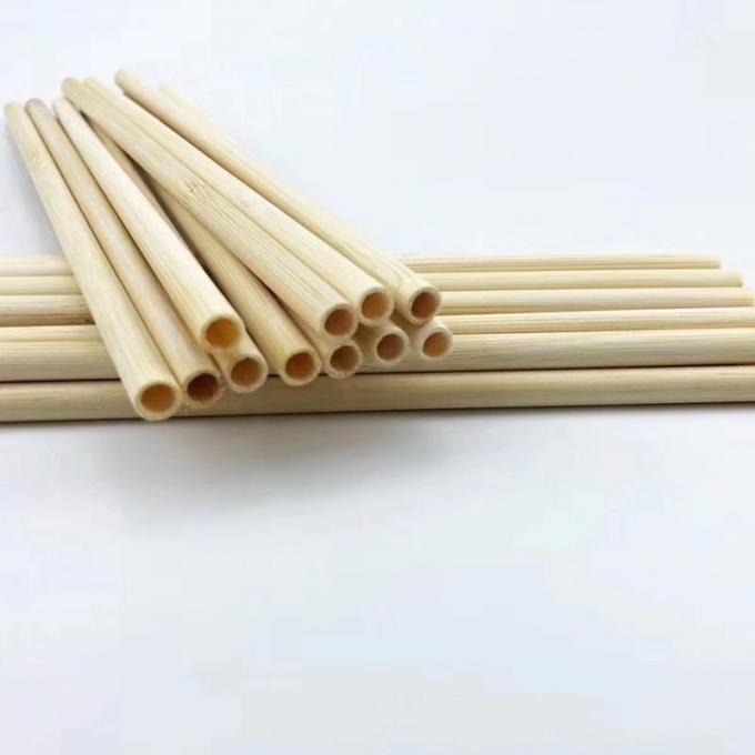 Custom Bamboo Drinking Straw 100% Biodegradable alami Kaliber kecil 20cm Straw yang dapat digunakan kembali 0