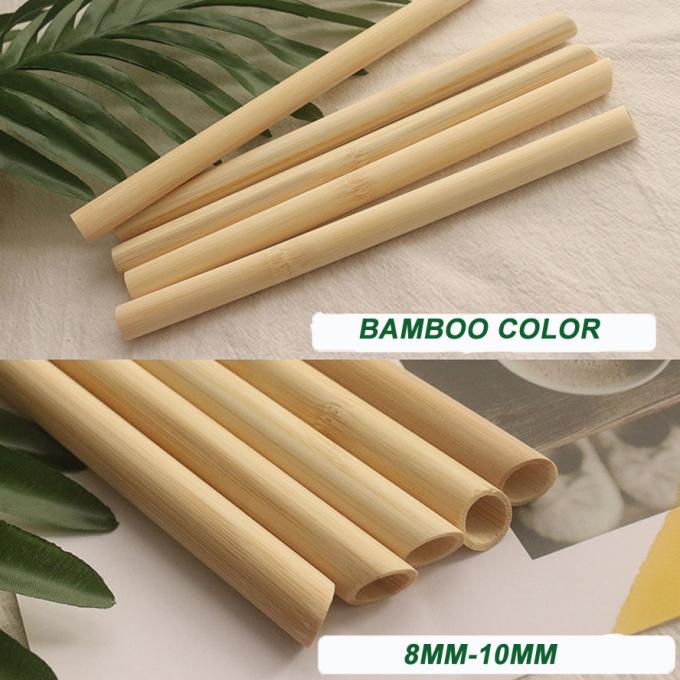 Custom Bamboo Drinking Straw 100% Biodegradable alami Kaliber kecil 20cm Straw yang dapat digunakan kembali 2