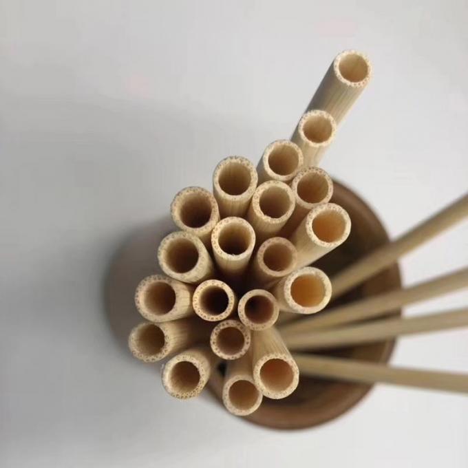 Custom Bamboo Drinking Straw 100% Biodegradable alami Kaliber kecil 20cm Straw yang dapat digunakan kembali 1