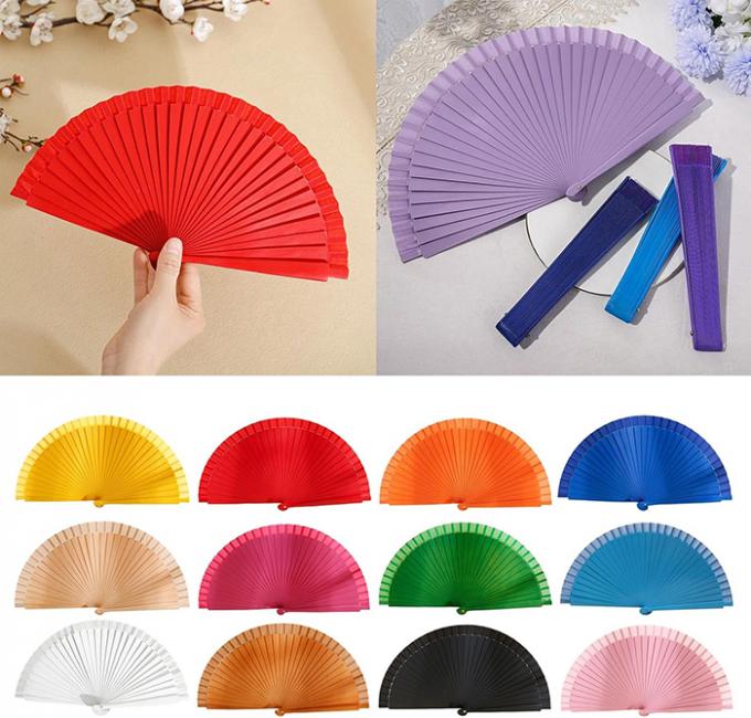 Grosir Kualitas Tinggi Spot Berwarna 23 cm Fan Hadiah Fan Kayu Lukisan Tangan Fan Kayu Spanyol Kerajinan Kayu Folding Fan Tangan 0