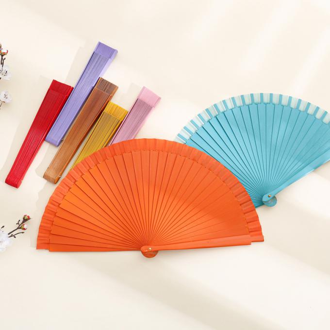 Grosir Kualitas Tinggi Spot Berwarna 23 cm Fan Hadiah Fan Kayu Lukisan Tangan Fan Kayu Spanyol Kerajinan Kayu Folding Fan Tangan 6