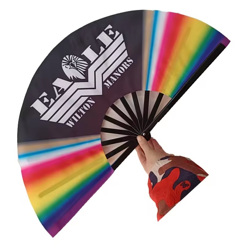 Custom Print Pantone Color Bamboo Hand Fan with OEM Service and Multiple Sizes