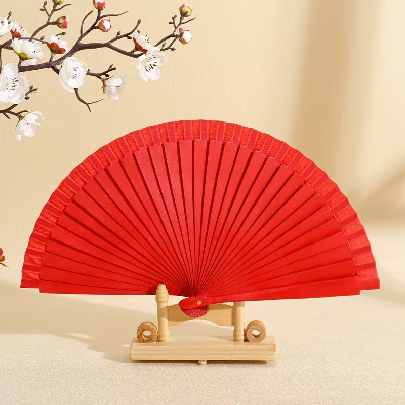Customized Personalized Engraved Wooden Hand Fan Eco-Friendly Folding Fan for Weddings and Gifts