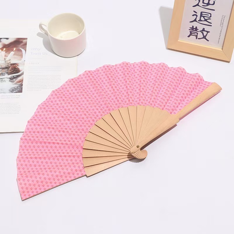 Carved Wooden Hand Fan with Decorative Patterns for Party Advertising 8 inch /21*38cm