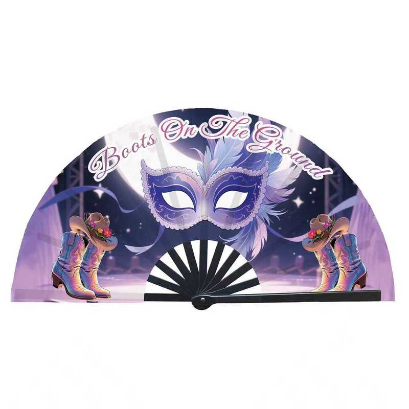 Eco-Friendly Painted Portable Hand Fan with Customized Designs and Bamboo Material
